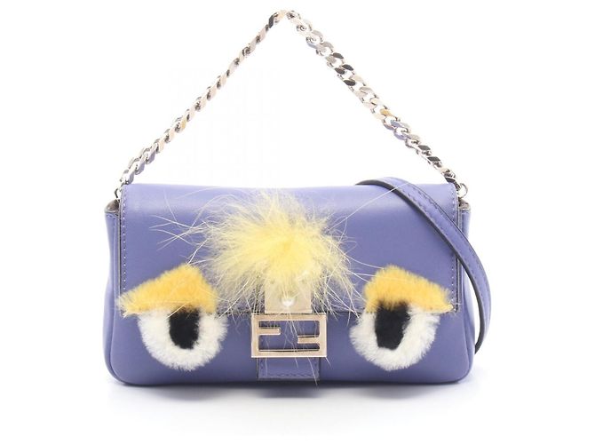 Borsa a tracolla micro bucket Fendi Multicolore Porpora Giallo