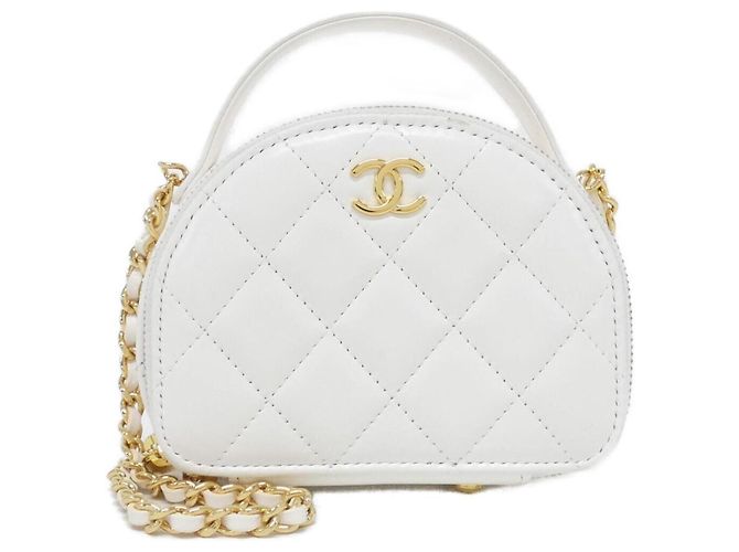 Bolsa de ombro Chanel AP3088 em couro branco
