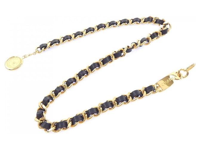Cintura a catena Chanel nera e oro Nero D'oro