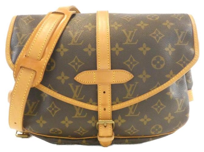 Bolsa de Ombro Louis Vuitton Monogram Saumur Marrom