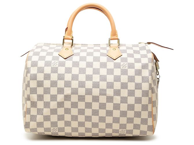 Louis Vuitton White Damier Azur Speedy 30 Blanc