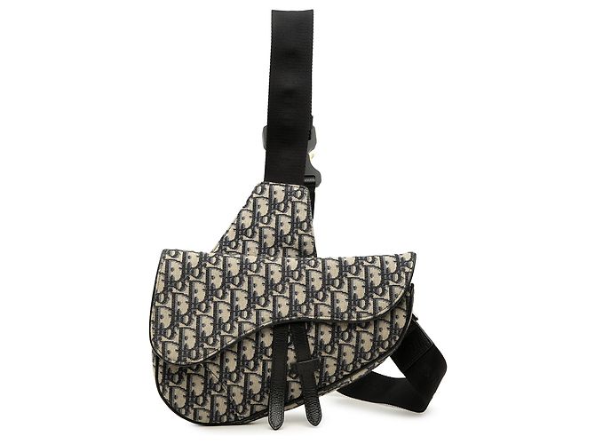Borsa Saddle in tela Blue Oblique Dior