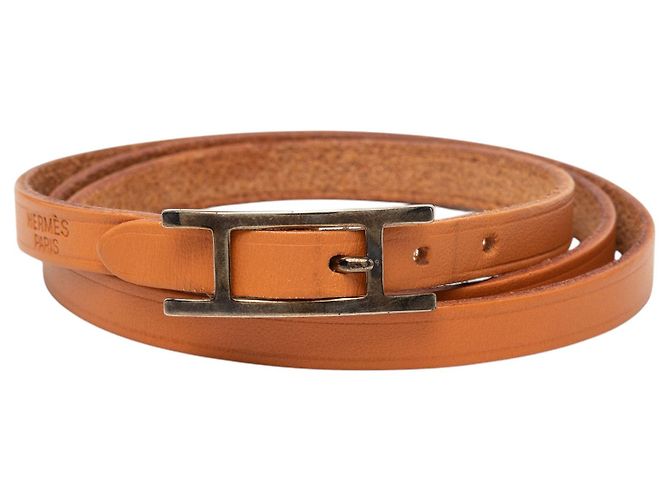 Pulseira Hermès Brown Swift Hapi 3 Triple Tour Marrom