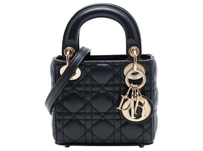 Lady Dior en micro agneau noir cannage Dior