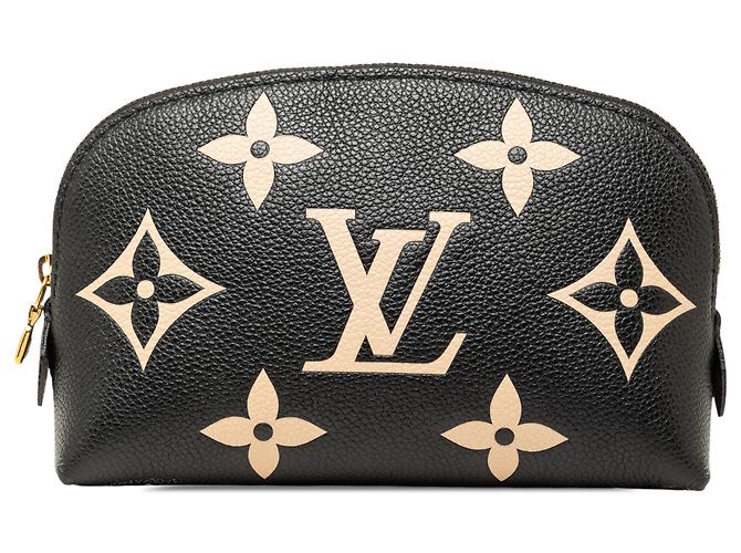 Louis Vuitton Black Bicolor Monogram Empreinte Kosmetiktasche PM Schwarz