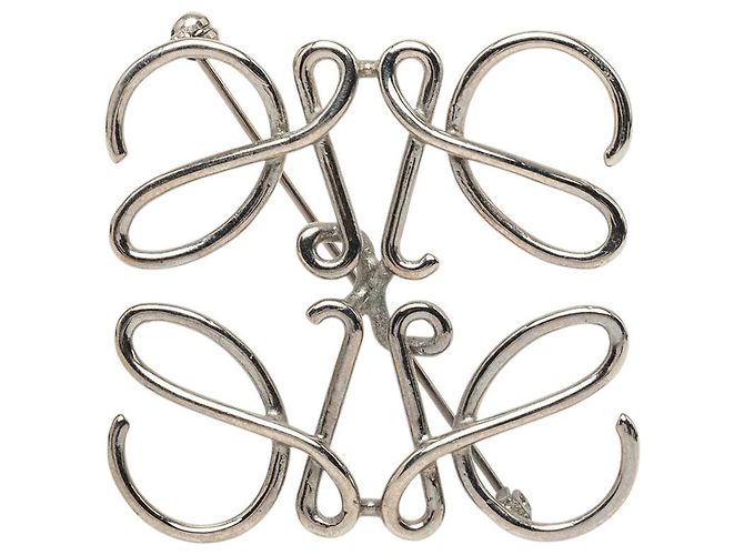 LOEWE Anagramm-Brosche, silber, palladiert
