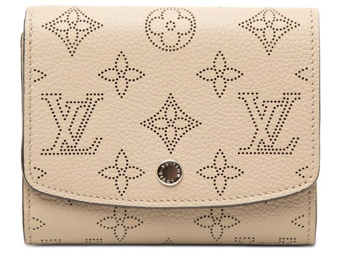 Portafoglio Compatto Louis Vuitton Beige Monogram Mahina Iris