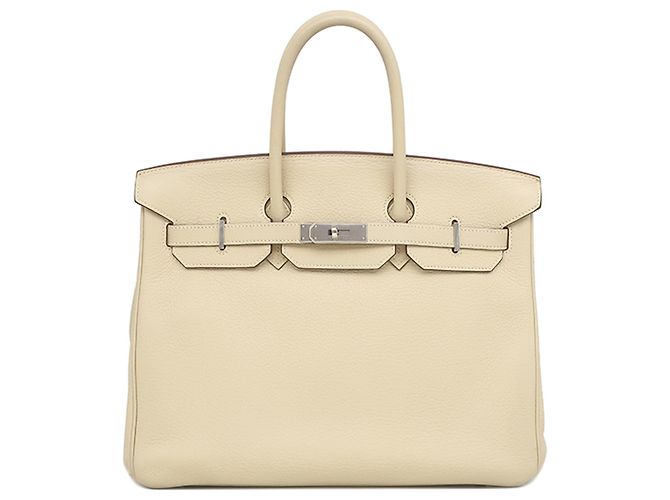 Hermès Brown Clemence Birkin Retourne 35 Braun Beige