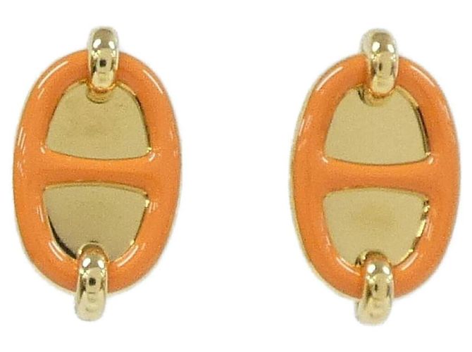 Hermès Hermes Mini Maillon 10052FE Ohrringe Orange