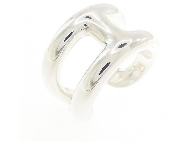 Hermès Osmo Ring, schmaler silberner Ring 