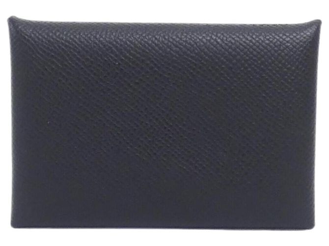 Hermès Hermes Calvi Business Card Holder Black