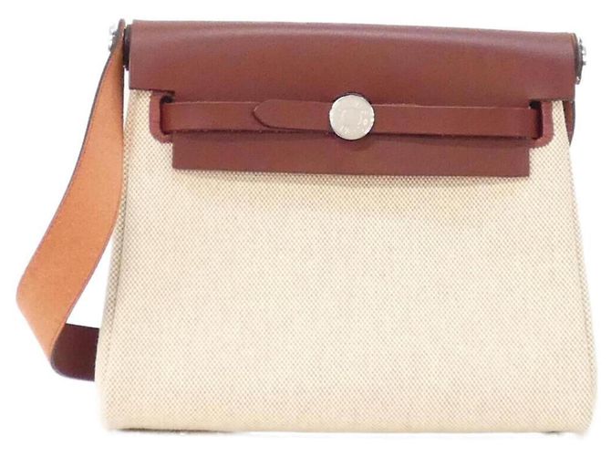Hermès Borsa a tracolla Hermes Herbag Zip Rosso Beige Crudo