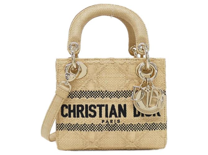 Mini borsa Christian Dior Lady D-Light Beige