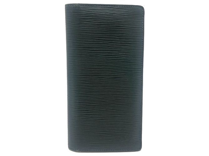 Brazza Louis Vuitton Dark Green Epi Leather Long Bill Wallet
