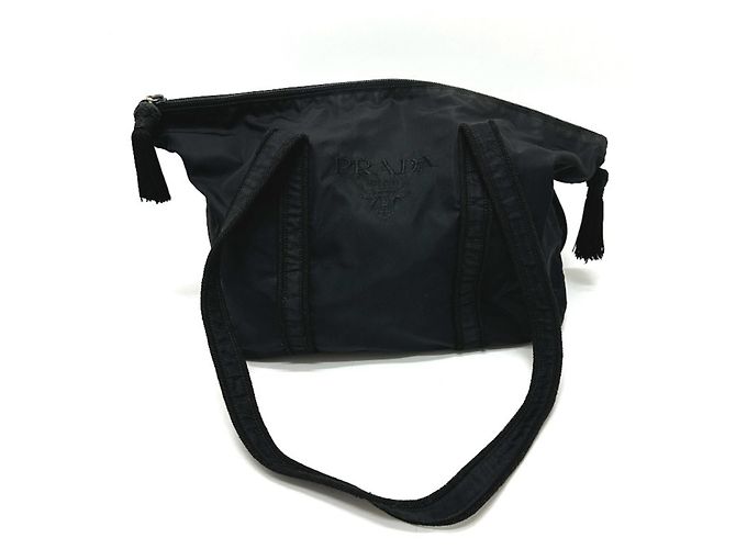 Tote Bolsa de nylon preto para mulher Prada