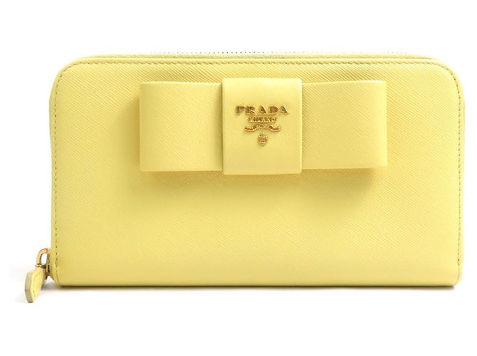 Prada Yellow Leather Long Wallet