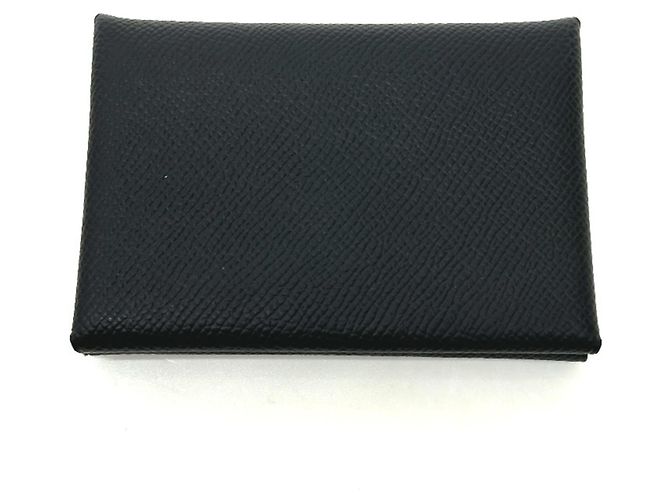Hermès Hermes Calvi Duo Bi-fold Wallet Black