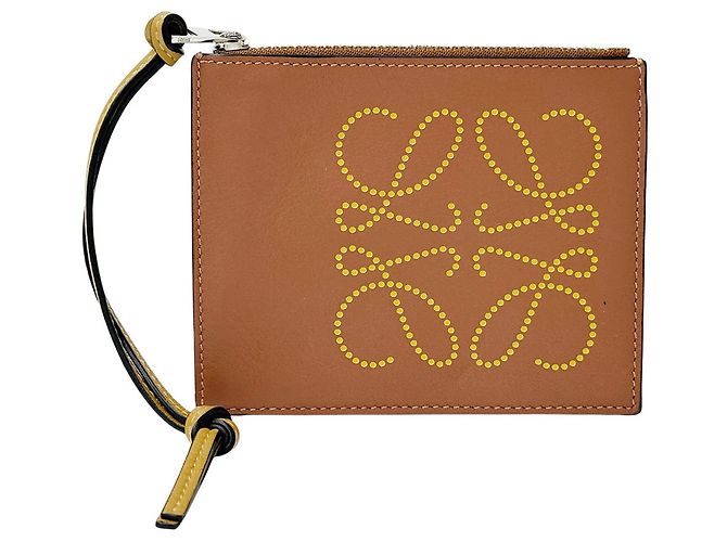 Monedero para mujer Loewe Castaño Amarillo