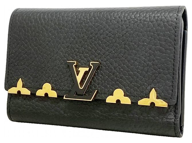 Louis Vuitton Taurillon Leather Bi-Fold Wallet Black