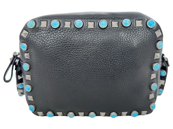 Valentino Garavani Borsa a tracolla Valentino Rolling Rockstud in pelle nera Nero