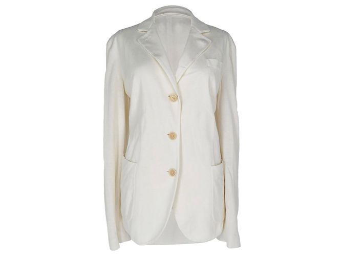 Loro Piana Button-Down Blazer aus weißer Baumwolle
