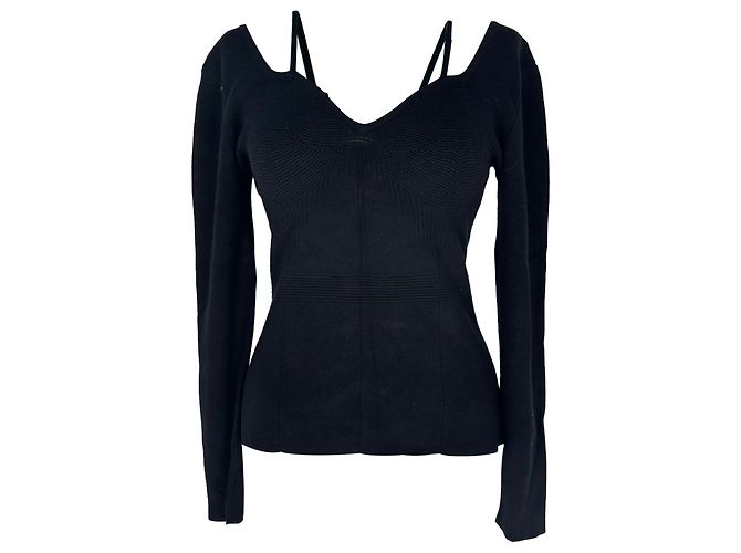 Autre Marque Altuzarra Pullover mit Herz-Ausschnitt aus schwarzer Viskose