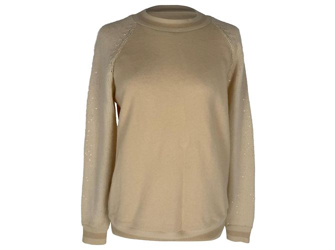 Paillettenpullover Brunello Cucinelli aus Beige Polyamid