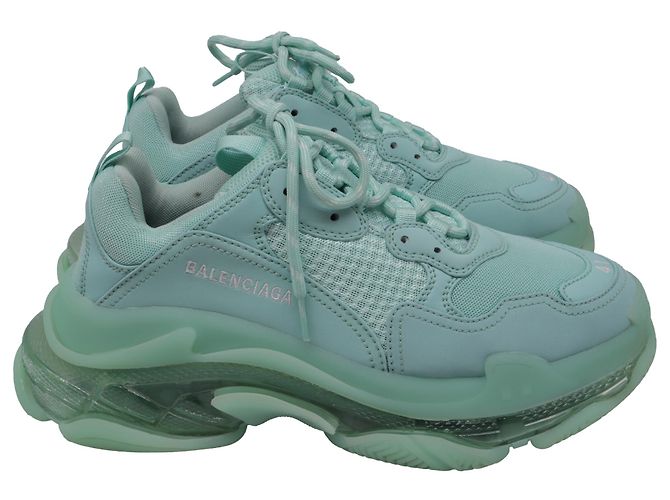 Balenciaga Triple S Sneaker mit transparenter Sohle aus Polyester in Mint Grün