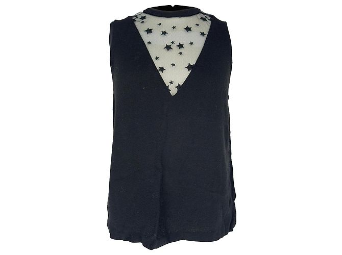 Camicetta senza maniche Harlow Star Mesh in viscosa nera di A.L.C Nero