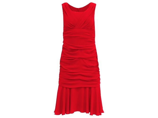 Drapierte Midi-Kleid Dolce & Gabbana aus roter Seide