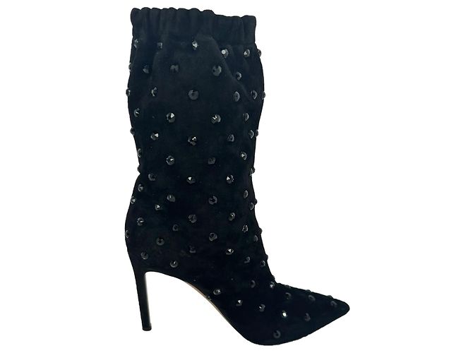 Red Valentino Botas Valentino Rockstud em camurça preta Preto