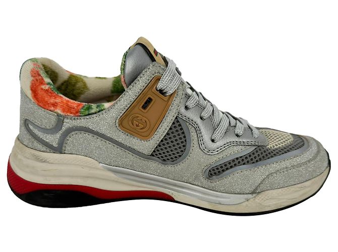 Sneakers Gucci Ultrapace Low Top in glitter argento