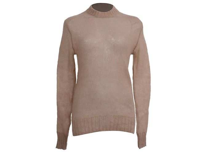 Pull à col rond Acne Studios en mohair beige