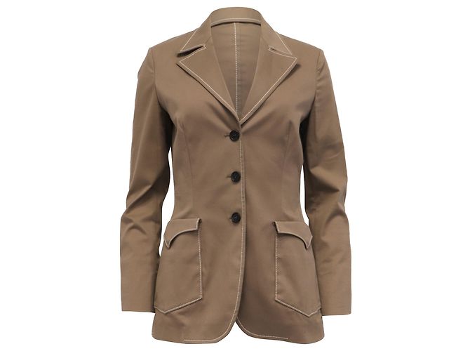 Blazer de terno Prada em algodão marrom