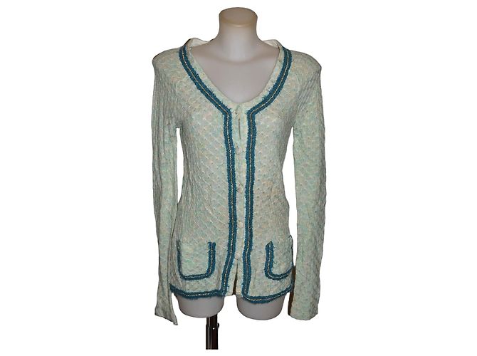 Cardigan Patrizia Pepe Bianco Verde chiaro