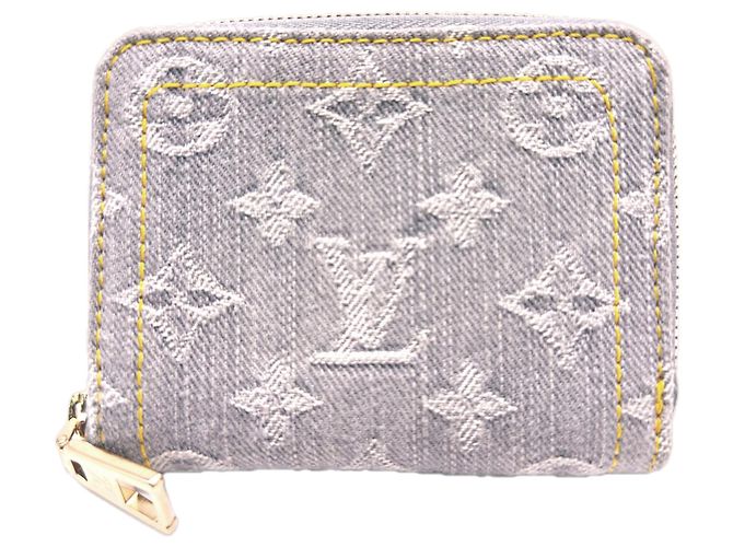 Monedero Zippy Monogram Denim Louis Vuitton Castaño Monograma