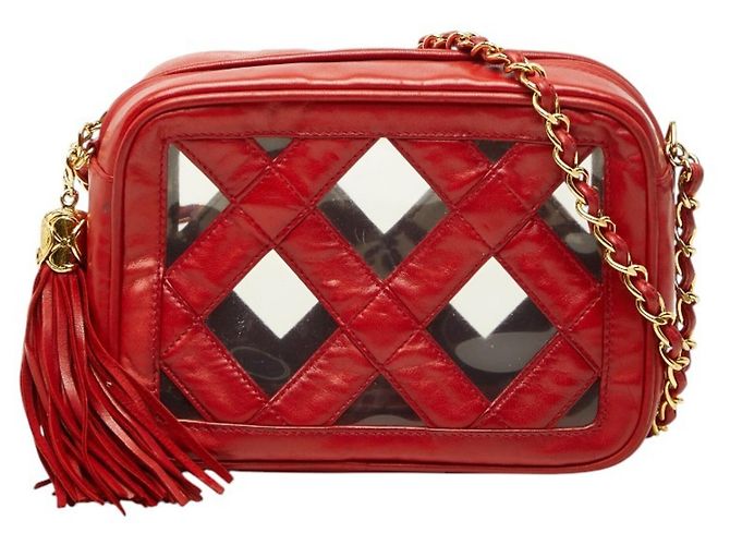 Bolso de Hombro con Cadena Chanel Coco Mark Roja