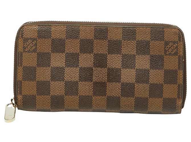 Louis Vuitton Damier Zippy Long Wallet Brown