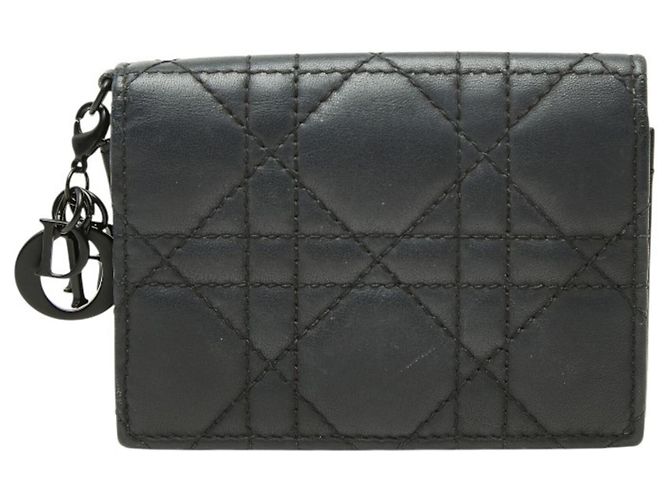 Christian Dior Black Leather Card Case