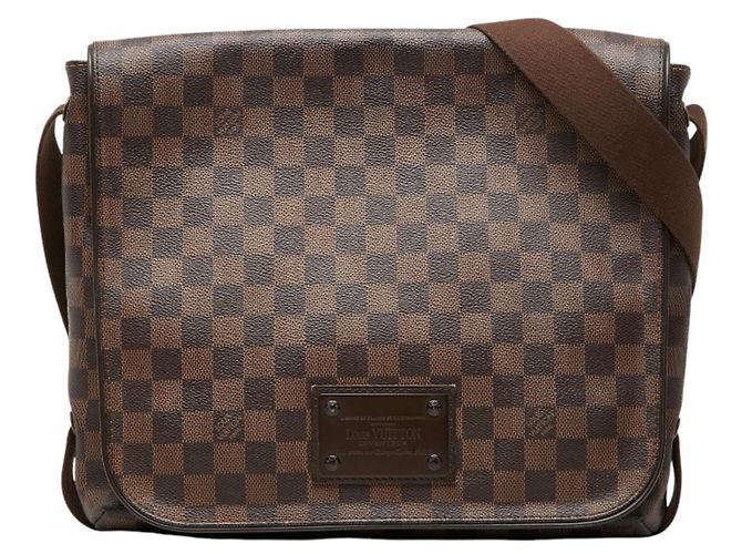 Borsa a tracolla Louis Vuitton Damier Brooklyn MM Marrone