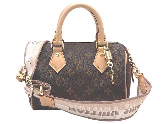 Bolsa Louis Vuitton Monogram Speedy Bandoulière 20 Marrom Bege