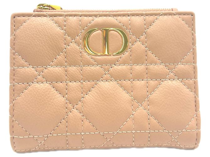 Cartera de doble pliegue rosa beige Christian Dior