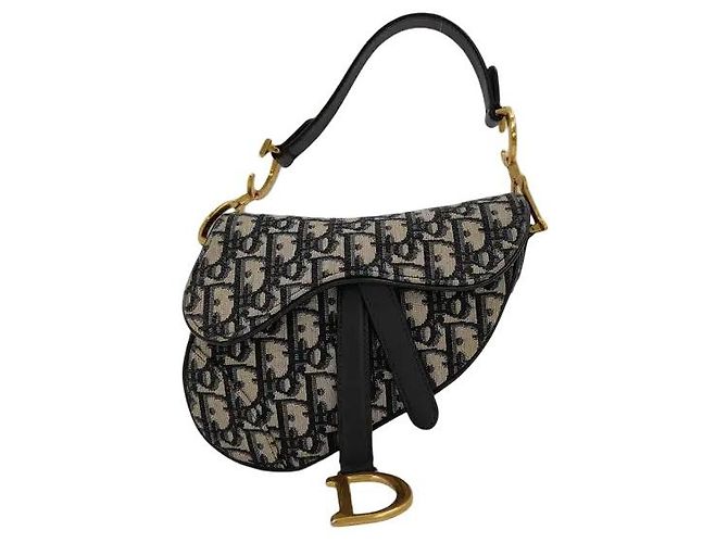 Christian Dior Saddle Oblique Canvas Mini Beige