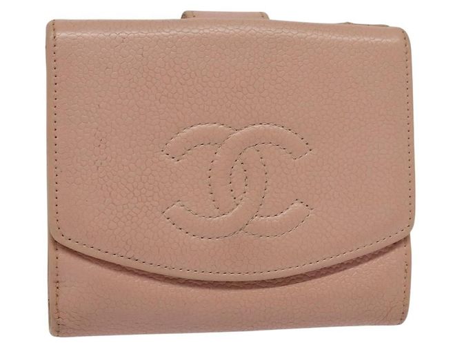 Chanel Timeless CC Trifold Caviar Compact Rosa