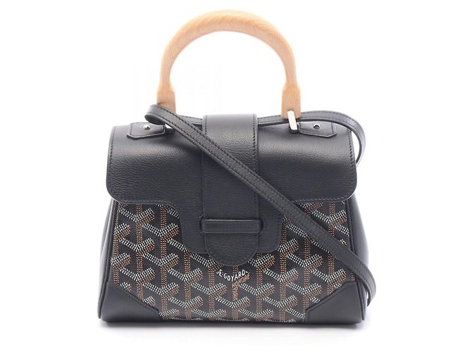 Bolsa 2-Way Goyard Saigon Mini Marrom Preto Branco