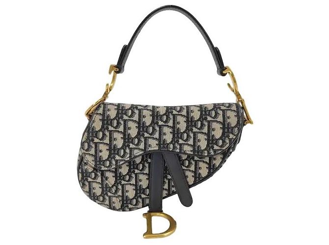 Christian Dior Saddle Oblique Canvas Mini Beige