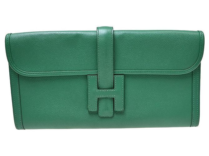 Hermès Hermes Jige Elan Clutch Epsom 29 Grün