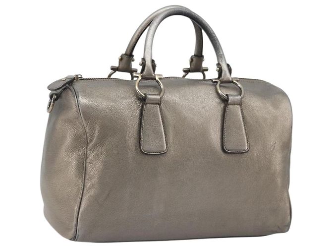 Borsa LOUIS VUITTON Gancini in pelle argento LV Auth ar14110