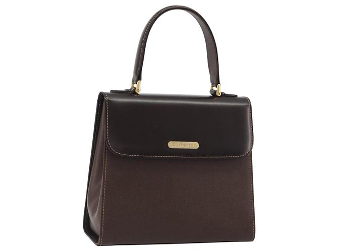 Borsa Burberry in pelle marrone e oro Auth ep15549A D'oro