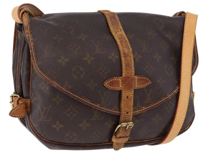 LOUIS VUITTON Bolsa de Ombro Monogram Saumur 30 M42256 LV Auth hk3976